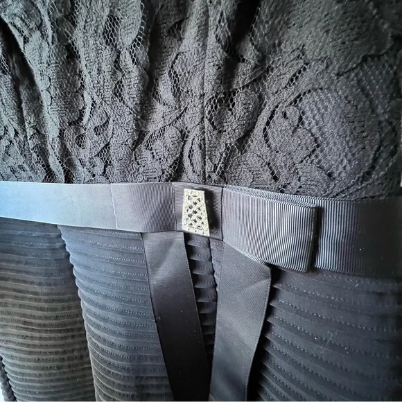 Cleo petite Size Sleeveless Lace V-Neck Cocktail Evening-wear Dress black 12 - Picture 5 of 12